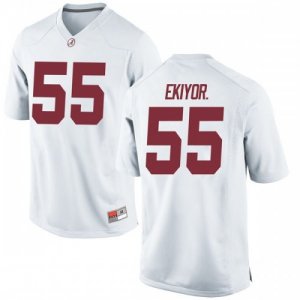 Youth Alabama Crimson Tide #55 Emil Ekiyor Jr. White Replica NCAA College Football Jersey 2403DOWS1